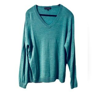 Hart Schaffer Marx XL 100% Wool Sweater - Teal - Like New!